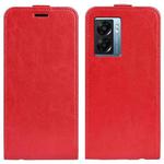 For OPPO A57 5G R64 Texture Vertical Flip Leather Phone Case(Red)