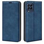 For Samsung Galaxy M33 Retro-skin Magnetic Suction Leather Phone Case(Dark Blue)
