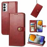 For Samsung Galaxy M23 Solid Color Leather Buckle Phone Case(Red)