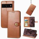 For Google Pixel 7 5G Retro Solid Color Buckle Leather Phone Case(Brown)