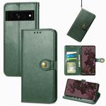 For Google Pixel 7 5G Retro Solid Color Buckle Leather Phone Case(Green)