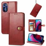 For Motorola Moto G Stylus 2022 5G Retro Solid Color Buckle Leather Phone Case(Red)