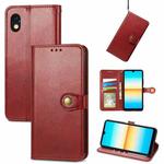 For Sony Xperia Ace III Retro Solid Color Buckle Leather Phone Case(Red)