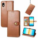 For Sony Xperia Ace III Retro Solid Color Buckle Leather Phone Case(Brown)