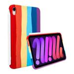 For iPad mini 6 Liquid Silicone Magnetic Pen Function Tablet Case(Rainbow)
