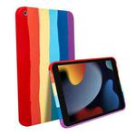 For iPad 10.2 2021 / 2020 / 2019 Liquid Silicone Magnetic Pen Function Tablet Case(Rainbow)