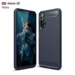 Brushed Texture Carbon Fiber TPU Case for Huawei Honor 20(Navy Blue)