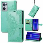 For OnePlus Nord CE 2 5G Mandala Flower Embossed Leather Phone Case(Green)