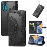 For Motorola Moto G22 Mandala Flower Embossed Leather Phone Case(Black)