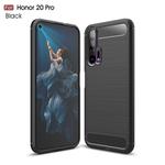 Brushed Texture Carbon Fiber TPU Case for Huawei Honor 20 Pro(Black)