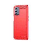 For Oneplus Nord N200 5G MOFI Gentleness Series Brushed Texture Carbon Fiber Soft TPU Phone Case(Red)