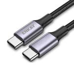 ENKAY 60W USB-C / Type-C to Type-C PD/QC 3A Fast Charging Nylon Braided Cable, Length:1m
