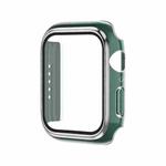 Electroplating Two-color PC+Tempered Film Watch Case For Apple Watch Series 9 / 8 / 7 45mm(Green+Silver)