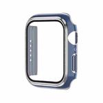 Electroplating Two-color PC+Tempered Film Watch Case For Apple Watch Series 9 / 8 / 7 41mm(Blue+Silver)