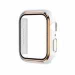 Electroplating Two-color PC+Tempered Film Watch Case For Apple Watch Series 6/5/4/SE 40mm(White+Rose Gold)