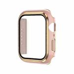 Electroplating Two-color PC+Tempered Film Watch Case For Apple Watch Series 6/5/4/SE 40mm(Pink+Rose Gold)