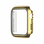 Electroplating Monochrome PC+Tempered Film Watch Case For Apple Watch Series 9 / 8 / 7 45mm(Gold)