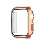 Electroplating Monochrome PC+Tempered Film Watch Case For Apple Watch Series 9 / 8 / 7 45mm(Rose Gold)