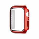 Electroplating Monochrome PC+Tempered Film Watch Case For Apple Watch Series 6/5/4/SE 44mm(Red)