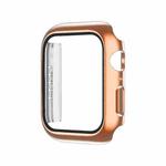 Electroplating Monochrome PC+Tempered Film Watch Case For Apple Watch Series 6/5/4/SE 44mm(Rose Gold)