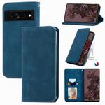 For Google Pixel 7 Pro 5G Retro Skin Feel Magnetic Leather Phone Case(Blue)