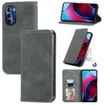 For Motorola Moto G Stylus 5G 2022 Retro Skin Feel Magnetic Leather Phone Case(Grey)