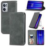 For OnePlus Nord CE 2 5G Retro Skin Feel Magnetic Leather Phone Case(Grey)