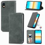 For Sony Xperia Ace III Retro Skin Feel Magnetic Leather Phone Case(Grey)