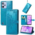 For OPPO Realme C31 Mandala Flower Embossed Leather Phone Case(Blue)