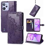 For OPPO Realme C31 Mandala Flower Embossed Leather Phone Case(Purple)