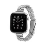 Half-Round Three-Bead Metal Watch Band For Apple Watch Ultra 49mm / Series 8&7 45mm / SE 2&6&SE&5&4 44mm / 3&2&1 42mm(Silver)