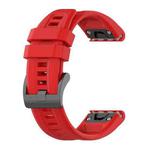 For Garmin Fenix 7 22mm Silicone Solid Color Watch Band(Red)