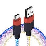 XJ-82 USB to Type-C RGB Stream Light Fast Charging Data Cable, Length: 1m
