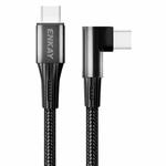 ENKAY PD100W 5A USB-C / Type-C to Type-C Elbow Fast Charging Cable with E-Marker, Length:1m