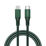 ENKAY PD 20W 3A USB-C / Type-C to 8 Pin Fast Charging Nylon Braided Data Cable, Length:1m(Green)