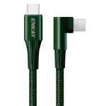 ENKAY PD 20W 3A USB-C / Type-C to 8 Pin Elbow Fast Charging Nylon Braided Data Cable, Length:1m(Green)