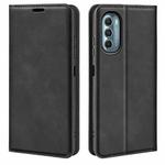 For Motorola Moto G 5G 2022 Retro-skin  Magnetic Suction Leather Phone Case(Black)