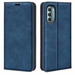 For Motorola Moto G 5G 2022 Retro-skin  Magnetic Suction Leather Phone Case(Dark Blue)