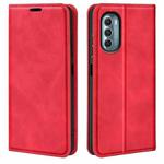 For Motorola Moto G 5G 2022 Retro-skin  Magnetic Suction Leather Phone Case(Red)