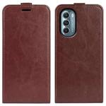 For Motorola Moto G 5G 2022 R64 Texture Vertical Flip Leather Phone Case(Brown)