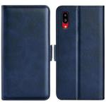 For Sharp Aquos Simple Sumaho 6 Dual-side Magnetic Buckle Leather Phone Case(Dark Blue)