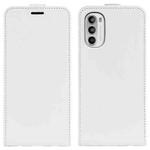 For Motorola Moto G52 4G R64 Texture Vertical Flip Leather Phone Case(White)