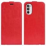 For Motorola Moto G52 4G R64 Texture Vertical Flip Leather Phone Case(Red)