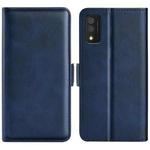 For  TCL 30T Dual-side Magnetic Buckle Leather Phone Case(Dark Blue)