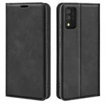 For TCL 30T Retro-skin  Magnetic Suction Leather Phone Case(Black)