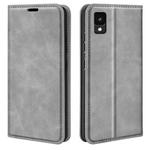 For TCL 30Z Retro-skin Magnetic Suction Leather Phone Case(Grey)