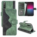 For Sony Xperia 10 IV Stitching Horizontal Flip Leather Phone Case(Green)