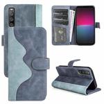 For Sony Xperia 10 IV Stitching Horizontal Flip Leather Phone Case(Blue)