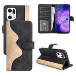 For OPPO Find X5 Pro Stitching Horizontal Flip Leather Phone Case(Black)