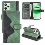 For OPPO Realme C35 Stitching Horizontal Flip Leather Phone Case(Green)
